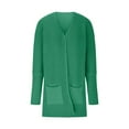 thumbnail image 4 of Lovskoo Cardigan Sweaters for Women Winter Solid Color Casual Long Sleeve Long Sweater Coat Cardigan Blouse Tops Green, 4 of 9