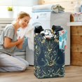 thumbnail image 5 of Yayeee Freestanding Laundry Hamper with Handle Collapsible Large Storage Basket for Clothes, Shadowy Forest Pattern, 5 of 7