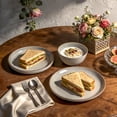 thumbnail image 4 of 20-Piece Dinnerware Set - Serves 4, Bright Glaze Grey plates and bowls sets with Speckle Effect for Microwave & Dishwasher Safe, 4 of 8