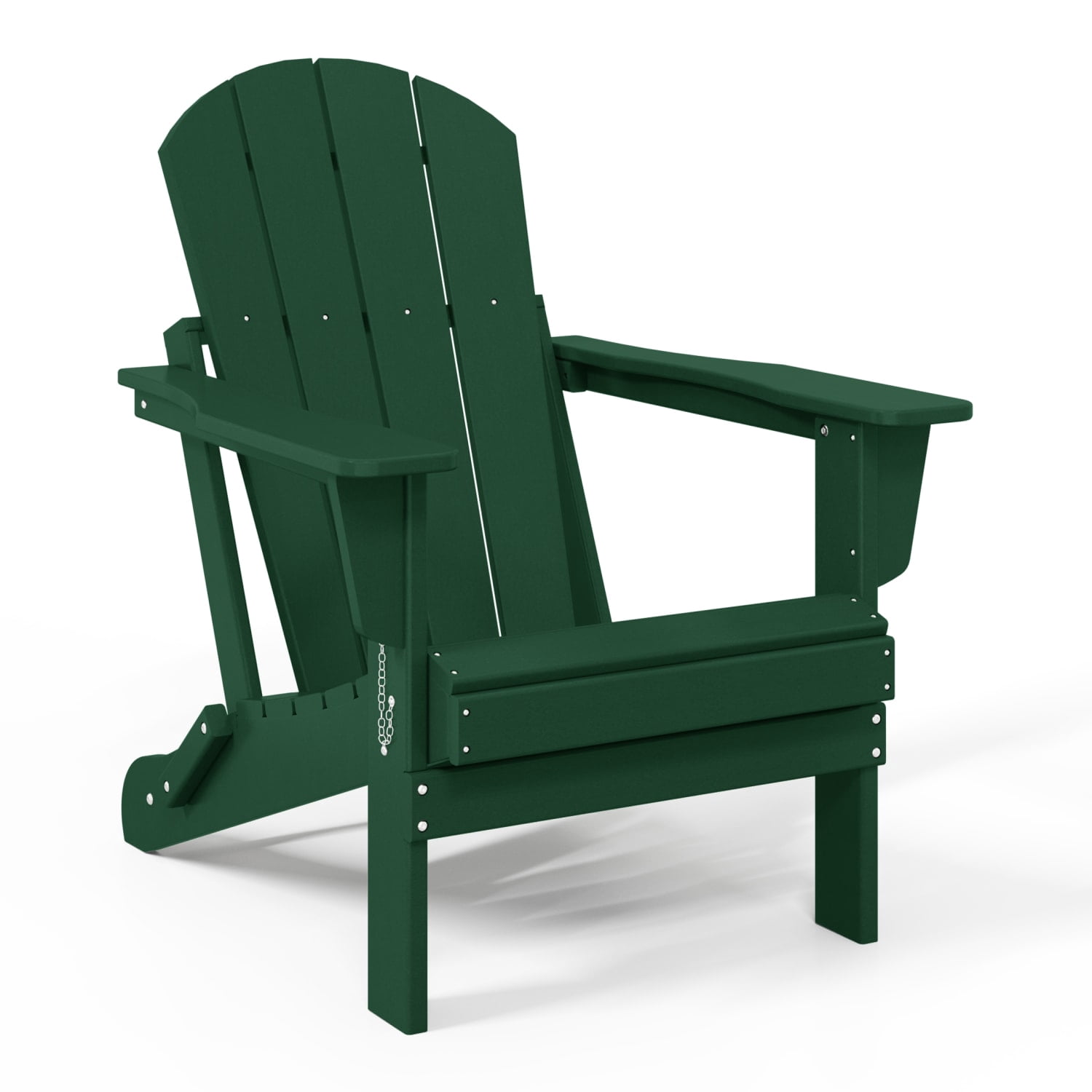 WestinTrends Malibu Outdoor Folding HDPE Adirondack Deck Chair - Patio & Outdoor Lounge, Weather‑Resistant, Dark Green