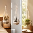 thumbnail image 6 of Naittoop Macrame Plants Hanger Indoor 33.46in Hanging Planter Basket Decorative Flower Pot Holder No Tassels for Indoor Outdoor Boho Home Decor White, 6 of 7