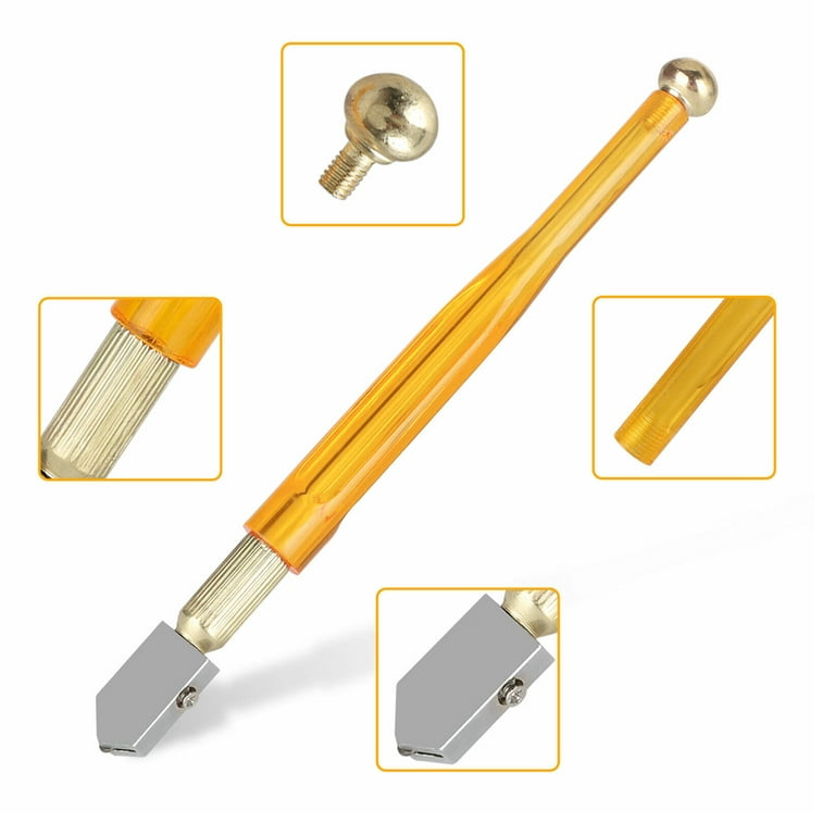 Glass Cutter Tool, Anti-Slip Pencil Style Handle Carbide Tip Glass Cutter  Cutting Tool, Portable Glass Cutter, 3mm-15mm Cutting Range, for Mosaic