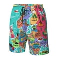 thumbnail image 6 of Uemuo Cartoon Map Of Europe Pattern Men's Swim Trunks Hawaiian Beach Bathing Suit Swimsuits Beach Quick-Dry Shorts with Pockets-Small, 6 of 9