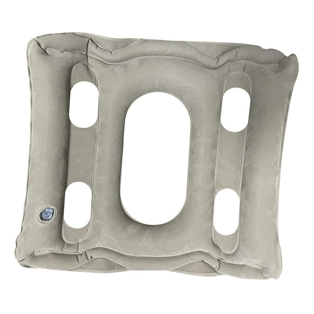 Cojín de asiento inflable cuadrado, ergonómico y transpirable, para oficina, coche o hogar. café