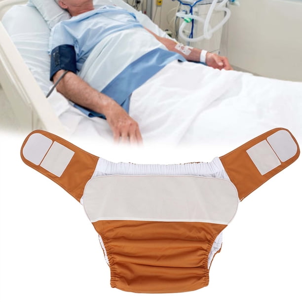 Pa?ales de Tela para Adultos, pa?ales Impermeables y Reutilizables para la protección de la incontinencia para Ancianos Ropa Interior con máxima absorción para Hombres o Mujeres(marrón) Amonsee NO