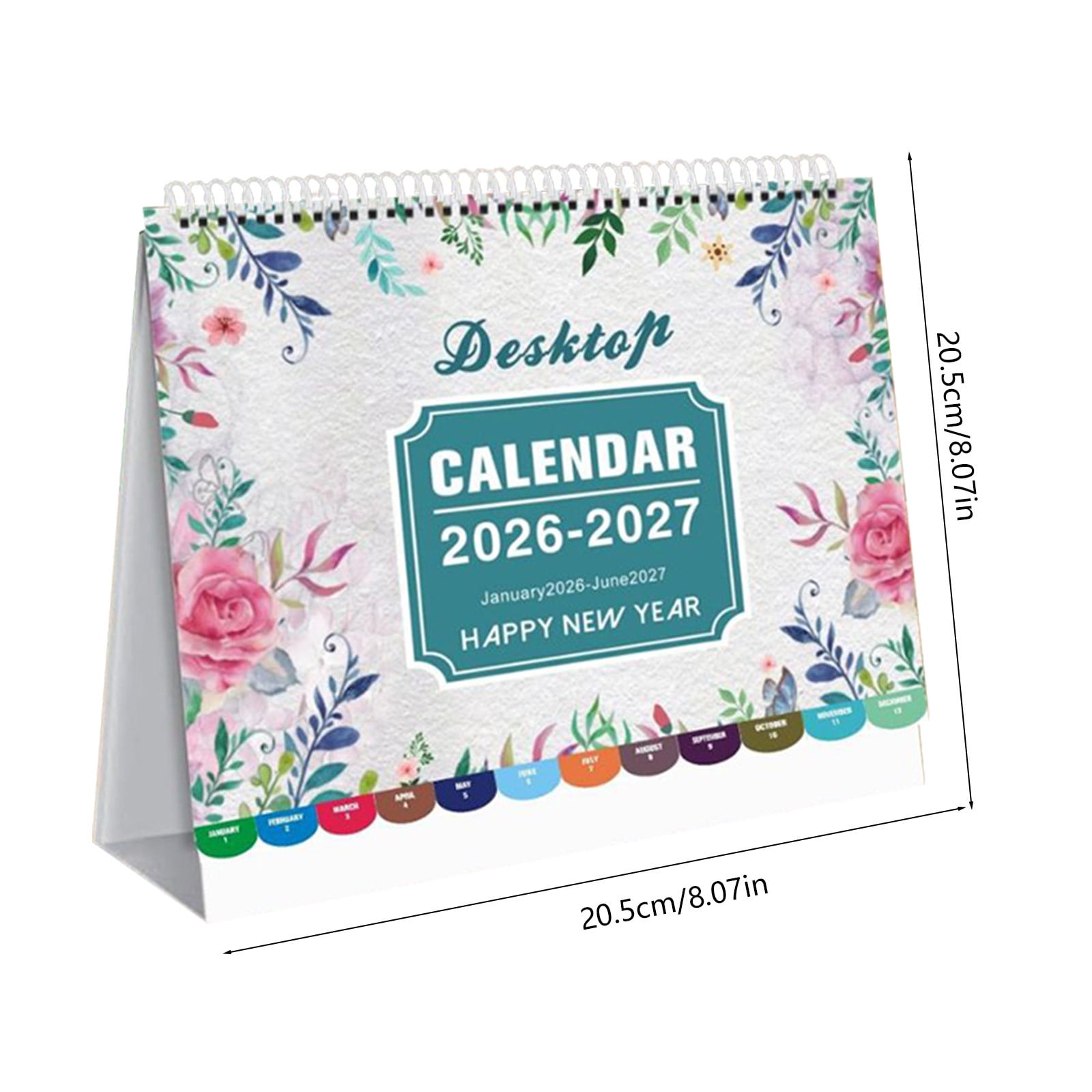 HomeKingdee 2026-2027 Calendar Twin-Coil Binding Tabletop Calendar Runs from January 2026 to June 2027 Office Desk Calendar Planner