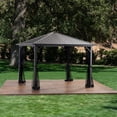 thumbnail image 3 of Noble House Pablo 10' x 10' Outdoor Modern Aluminum Hardtop Gazebo in Black, 3 of 8