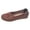 Brown, variant on Rokment Women's Vintage Wedge Low Heels Slip on Penny Loafers Fall Casual Soft Hollow out Leather Comfortable Non Slip Walking Flat Driving Business Office Work Shoes Beige Size 6.5