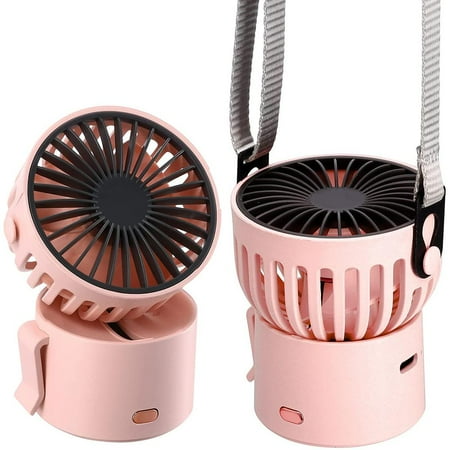 

USB Charging Cooling Fan Portable 45 Degree Adjustable Hanging Neck Fan Three-speed Wind Hand-held Fan with Lanyard