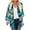 Blue, variant on Patlollav Winter Womens Floral Print Puff Sleeve Kimono Cardigan Loose Chiffon Cover Up Casual Blouse Tops