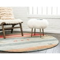 thumbnail image 2 of Unique Loom Fars Collection Modern Classic Colorful Tribal Inspired Design Area Rug, 6 0 x 6 0 Round, Light Blue/Navy Blue, 2 of 6