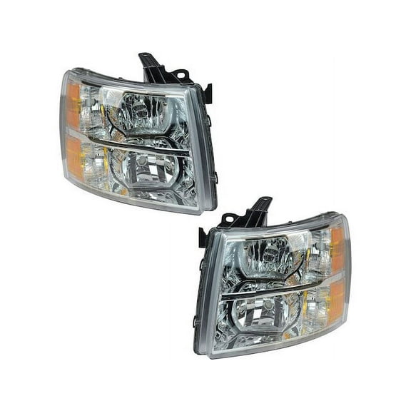 Headlight Assembly Set 2 Piece - Compatible with 2007 - 2013 Chevy Silverado 1500 2008 2009 2010 2011 2012
