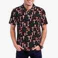 thumbnail image 3 of Rocae Red Mushrooms for Men's Short Sleeve Polo Shirt, Quick Drying Performance Moisture Wicking Sports Men's Golf Shirt 3X-Large, 3 of 9