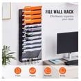 thumbnail image 4 of Wall File Rack 12 Pocket Mesh Organizer - Metal Wall Mount Folder for Office, Home & School Documents, Mail & Magazines - Label Holder Included, 4 of 9
