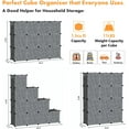 thumbnail image 4 of Cube Storage Organizer with Doors, 12-Cube Shelves, Closet Cabinet,  Plastic Modular Bookshelf, Black, 4 of 6