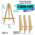 thumbnail image 2 of 24 Pack - U.S. Art Supply 5" Mini Natural Wood Display Easel, A-Frame Artist Painting Party Tripod Tabletop Holder Stand, 2 of 4