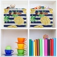thumbnail image 7 of Coolnut Summer Pineapple and Black Stripes Texture Storage Basket, Durable Canvas Organizer With Handles Large Collapsible Storage Bins Boxes for Home Office - 1 Pack Home Decor, 7 of 7