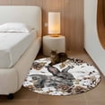 thumbnail image 2 of Round Rug 3.3Ft Washable Non-Slip, Grey Rabbits Circle Area Rugs for Living Room Bedroom, Pine Cones Brown Plants Farmhouse Wooden Indoor Floor Mats Carpet Runner for Home Decor Aesthetic, 2 of 8