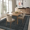 thumbnail image 4 of Modern 8x10 Area Rugs for Living Room, Washable Geometric Soft Non Slip Bedroom Rugs, Ultra Thin Low Pile Stain Resistant Large Carpet for Dining Room Office, Black, 4 of 7