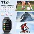 thumbnail image 5 of Smart Watch for Men Women with Bluetooth Call,1.85" Touchscreen Smartwatch 112+ Sport Modes, IP68 Waterproof Fitness Tracker for Android iOS, Black, 5 of 7