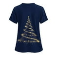 thumbnail image 4 of LSLJS Christmas Scrub Tops Women Plus Size V Neck T Shirts Casual Christmas Tree Printed Work Tops, Gift for Women, S-5XL, 4 of 5