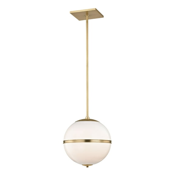 2112-AG Crystorama Lighting Truax - One Light Pendant in Classic Style - 12 Inches Wide by 13.5 Inches High-Aged Brass Finish