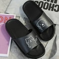 thumbnail image 2 of JeashCHAT Sandals for Women, Slide Sandals Unisex Fashion Color Cute Pattern Set Toe Flip Flops Home Slippers (Black), 2 of 4