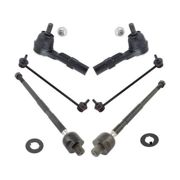 Front Tie Rod End and Sway Bar Link Kit 6 Piece - Compatible with 2007 - 2008 Honda Fit