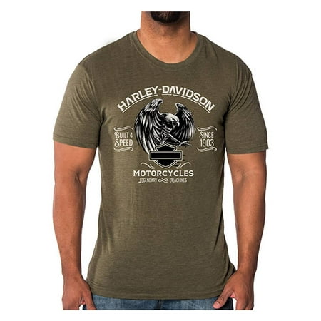 Harley-Davidson Men's Predator Eagle Short Sleeve Crew T-Shirt, Fatigue Green, Harley