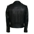thumbnail image 2 of Pure Leather Biker Short Genuine Cowhide Men's Jacket(Black), 2 of 7