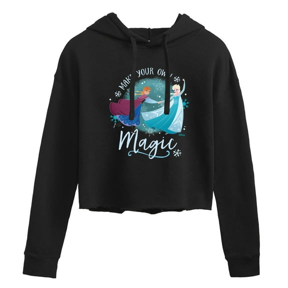 Frozen - Winter - Make Your Own Magic - Juniors Cropped Pullover Hoodie