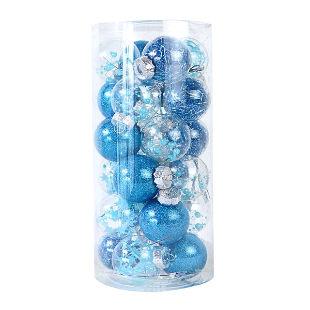 Bearachild 24 piezas bolas de Navidad adornos de colores boda familia interior exterior patio sala de estar dormitorio accesorios de decoración Kits de decoración para fiestas lago azul Bearachild HA008692-04B