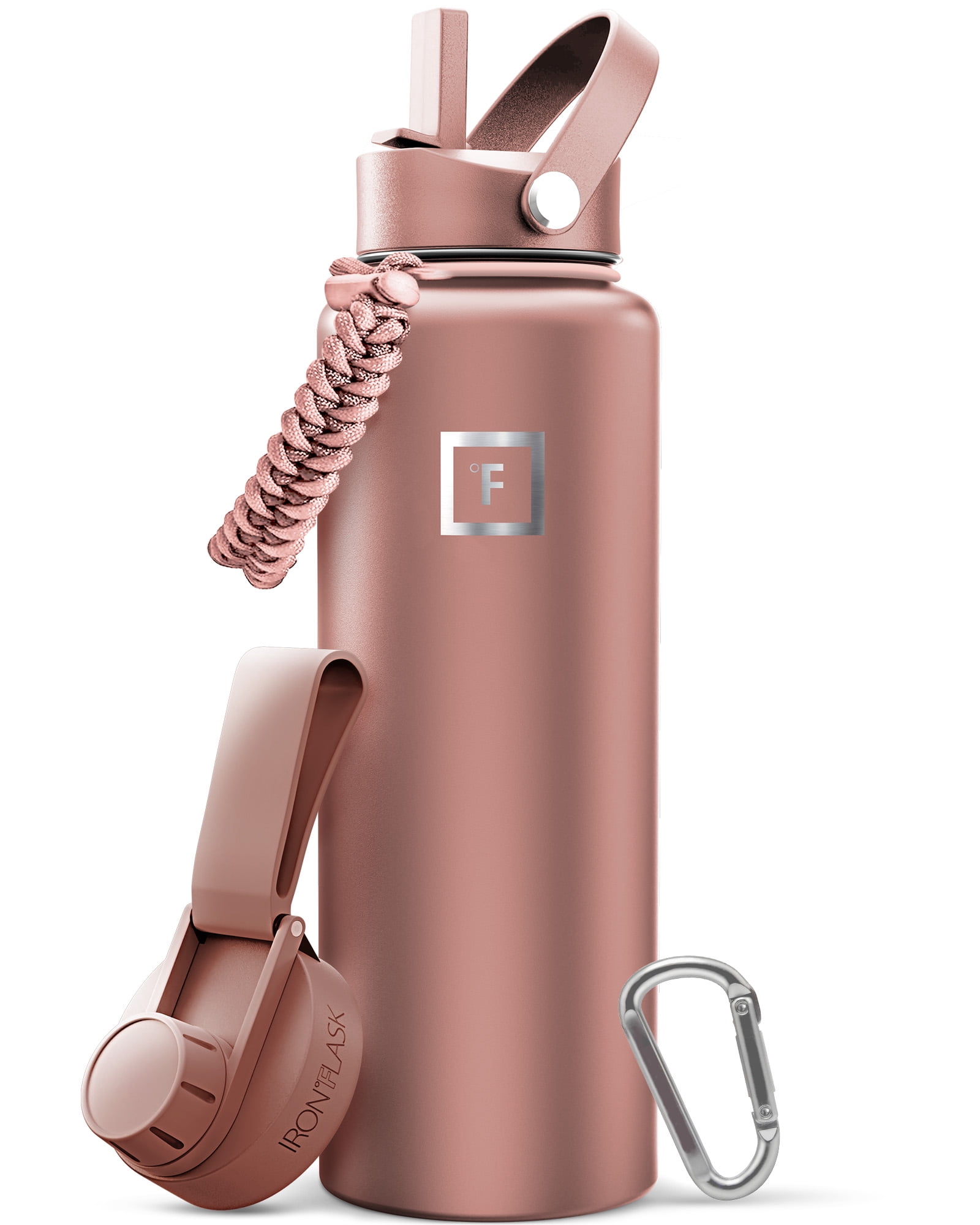 (2 pack) Iron Flask 40 oz Rose Gold Stainless Steel Water Bottle