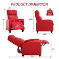 thumbnail image 3 of CL.HPAHKL Living Room Recliners, PU Leather Reclinable Chair with Lumbar Support Modern Reclining Easy Lounge with Padded Seat Footrest Adjustable Home Theater Seating for Small Spaces Bedroom, Red, 3 of 7