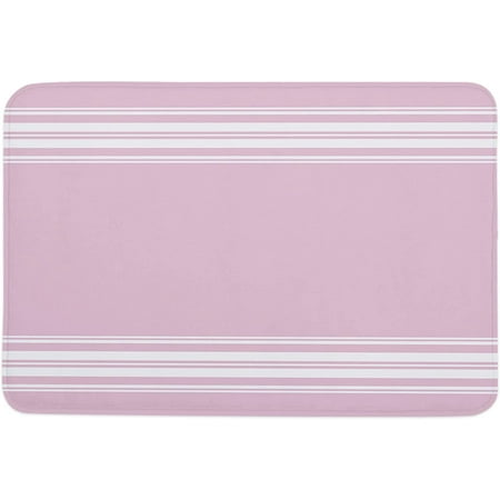 

Farmhouse Indoor Door Mat Entryway Rug Anti-Skid Doormat Decorative Absorbent Washable Floor Mat for House Patio High Traffic Areas Decorch Rural Style White Stripes Pink Texture 24x16 Inch