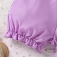 thumbnail image 6 of Caqnni Toddler Baby Girl Spring Summer Clothes Short Sleeve T-Shirt Jean Shorts Kids Infant Denim Outfits Short T-shirt Sets Purple 18-24 Months, 6 of 7