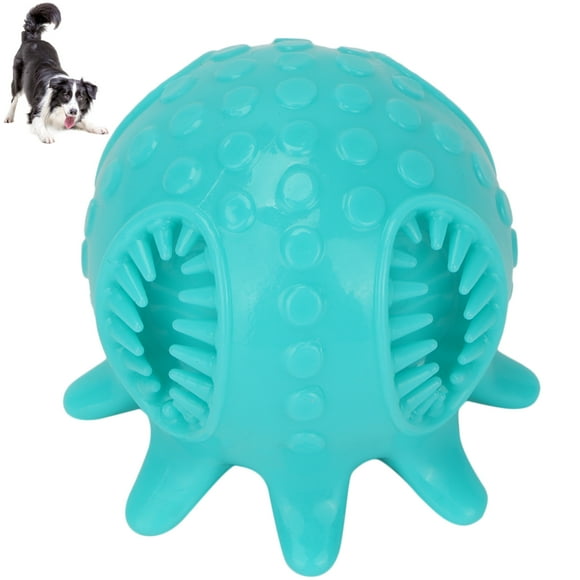Dogs Chew Squeaky Toys, Dog Toy Ball Bite Resistant Dog Teeth Cleaning Chew Ball Deep Cleaning for Entertainment for Dog Blue