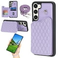 thumbnail image 1 of Case for Samsung Galaxy S23 Plus, Detachable Crossbody Strap Wallet Case with Card Slots, Stand Ring Flip PU Leather Protective Cover Lanyard for Women for Samsung Galaxy S23 Plus, Purple, 1 of 11