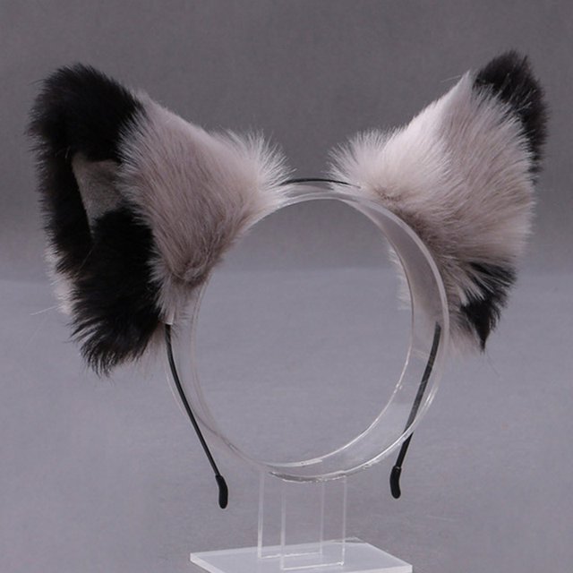Horquilla con orejas de felpa para la cabeza, disfraz de Cosplay hecho a mano, orejas de gato, accesorios para el cabello, Aro para el pelo, moda para mujeres y niñas