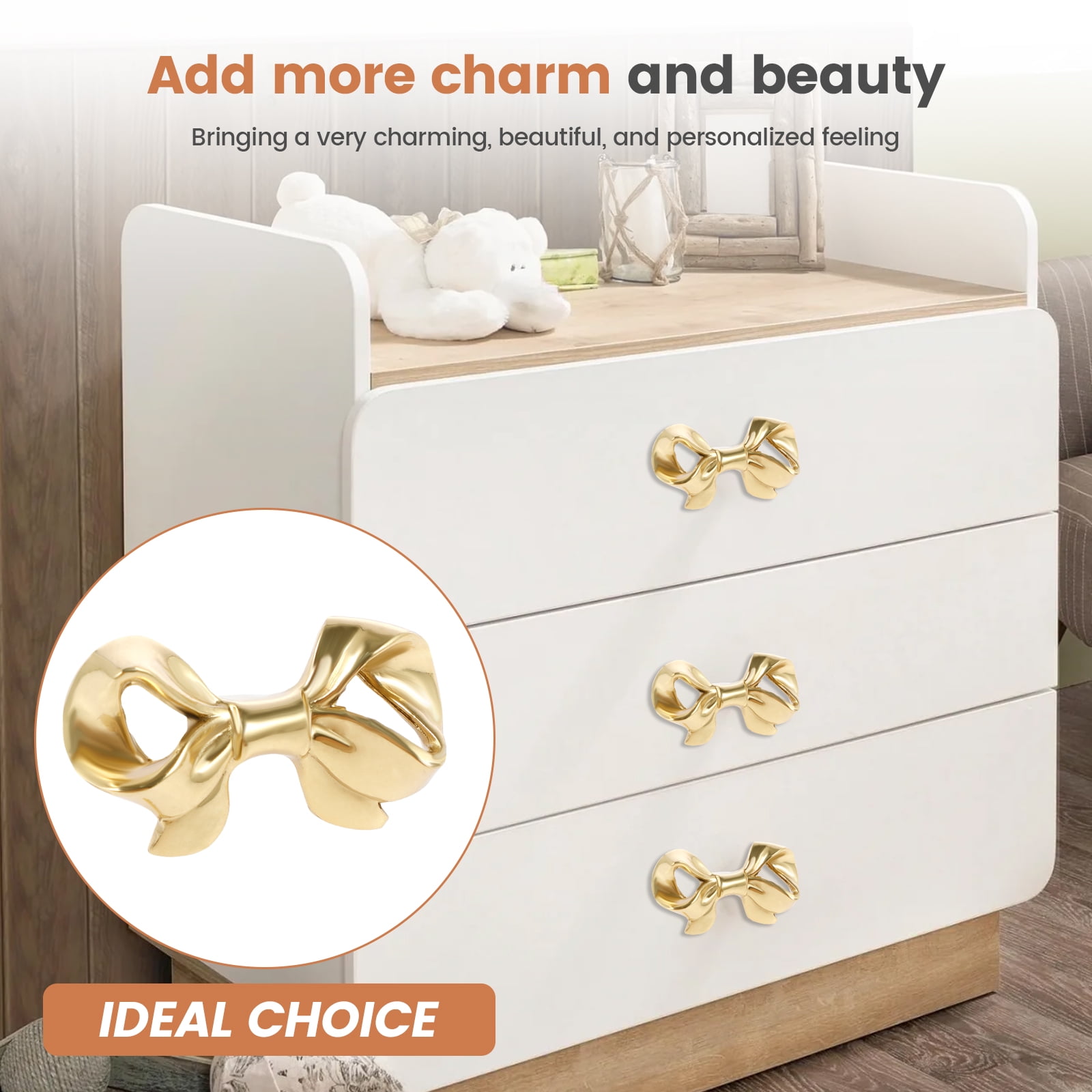 8Pcs Bow Knobs Brass Bow Shaped Drawer Knobs Decorative Gold Bow Pull  Handles Bow Dresser Knobs with Screws for Home Office Cabinet Wardrobe -  Walmart.com