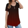 thumbnail image 2 of Endives Women's Short Sleeve T-shirt Tunic Tops Short Sleeve Shirts Up Casual Ruched Blouses Womens Tops, 2 of 5