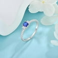 thumbnail image 3 of Women's Cubic Zirconia Rings 925 Sterling Silver Princess Cut Birthstone Halo CZ Engagement Promise Ring Anniversary Jewelry for Her, Size 5-10, 3 of 6