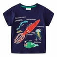 thumbnail image 3 of Cethrio Kids Boys Casual Shirts- Fashion Crew Neck Cotton Printed Short Sleeve Boys Summer Clothes Navy Size 6-7 T, 3 of 9