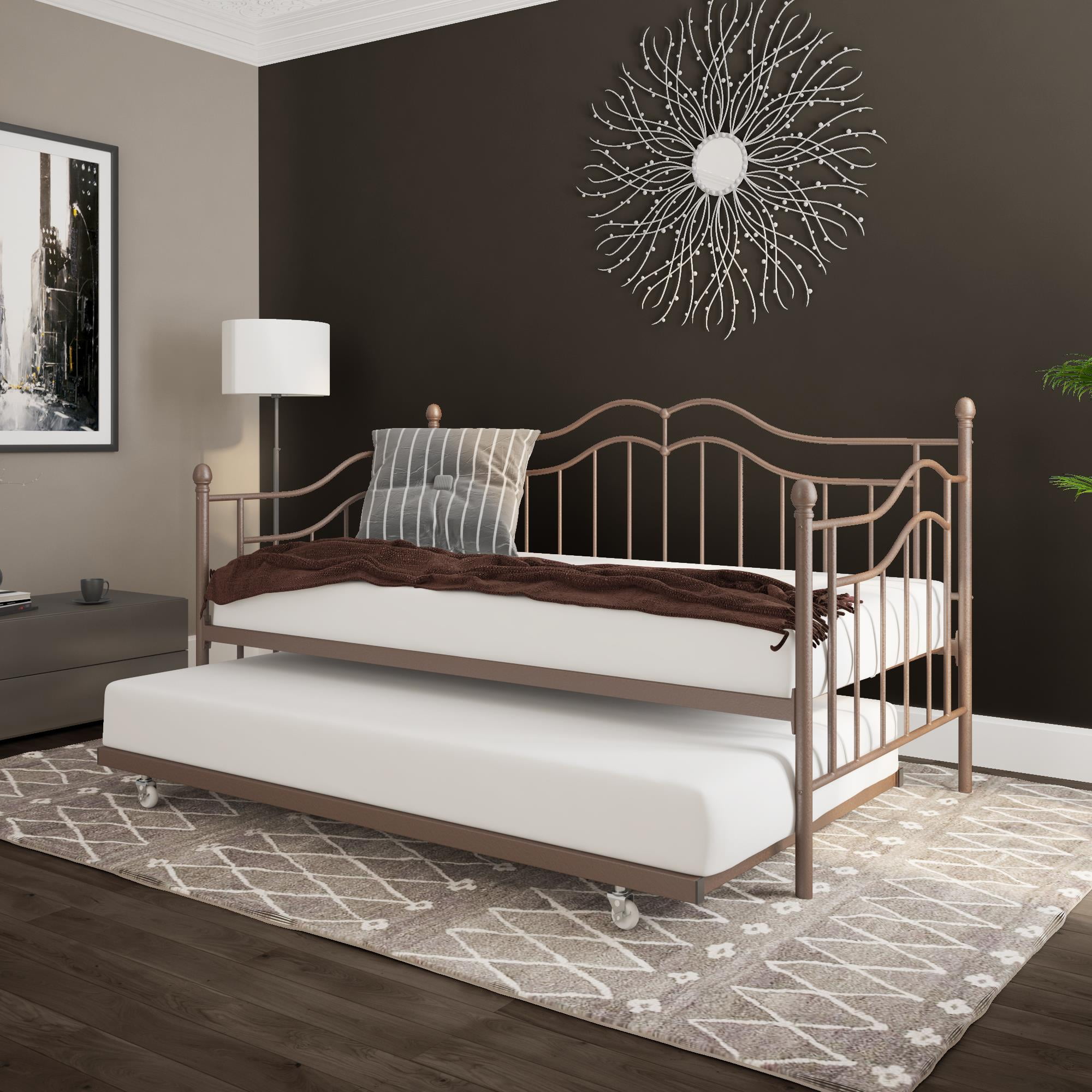Desert Fields Tokyo Twin Size Metal Daybed with Included Desert Fields Tokyo Twin Size Metal Daybed with Included