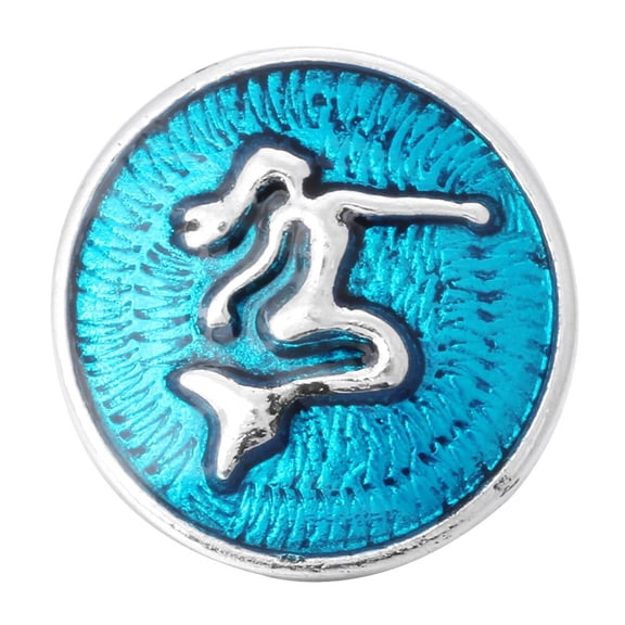 Mermaid Enamel Snap Jewelry Ginger Charm Button, For Interchangeable DIY Customizable Accessories