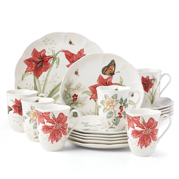 Lenox Butterfly Meadow 18-Piece Multicolor Porcelain Holiday Dinnerware Set (Service for 6)