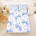 thumbnail image 5 of Erosebridal Cute Bowknot Kids Full Size Sheets,Blue Polka Dot Print Bed Sheets For Girls 4pcs, 5 of 6