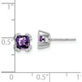 thumbnail image 4 of 14K White Gold Cushion Amethyst And Diamond Earrings (Width 6.9) (Length 6.9) - Jbsp, 4 of 5