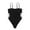 Black, variant on Fartey Womens Spaghetti Strap One Piece Swimsuit Fashion Elegant Solid Color Ribbed Bathing Suits Hollow Side Tummy Control Swimsuits Summer Beach Swimwear Black S-XL