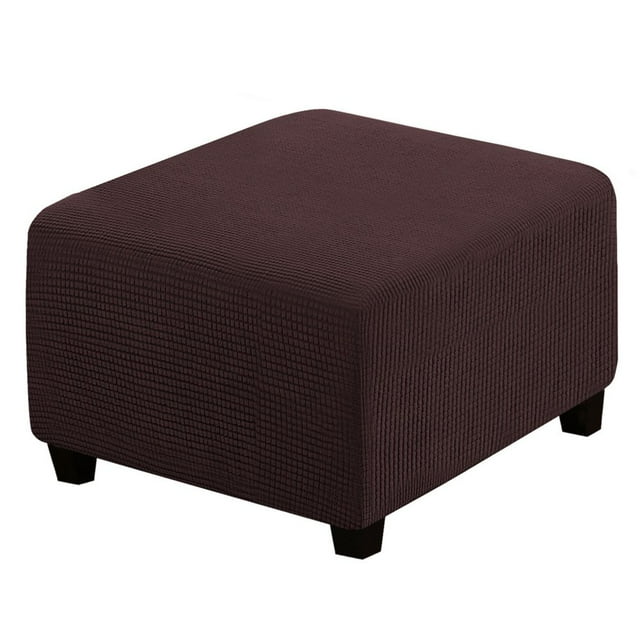 SUTENGDA Square Ottoman Cover Soft Stretch Jacquard Ottoman Slipcovers Waterproof Non Slip Footstool Protect With Elastic Bottom Machine Washable-Primary color